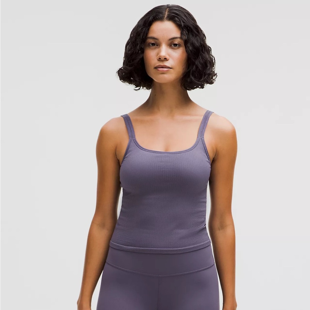 Lululemon Ebb to Street Scoop-Neck Cropped Tank Sz 10 Nightfall